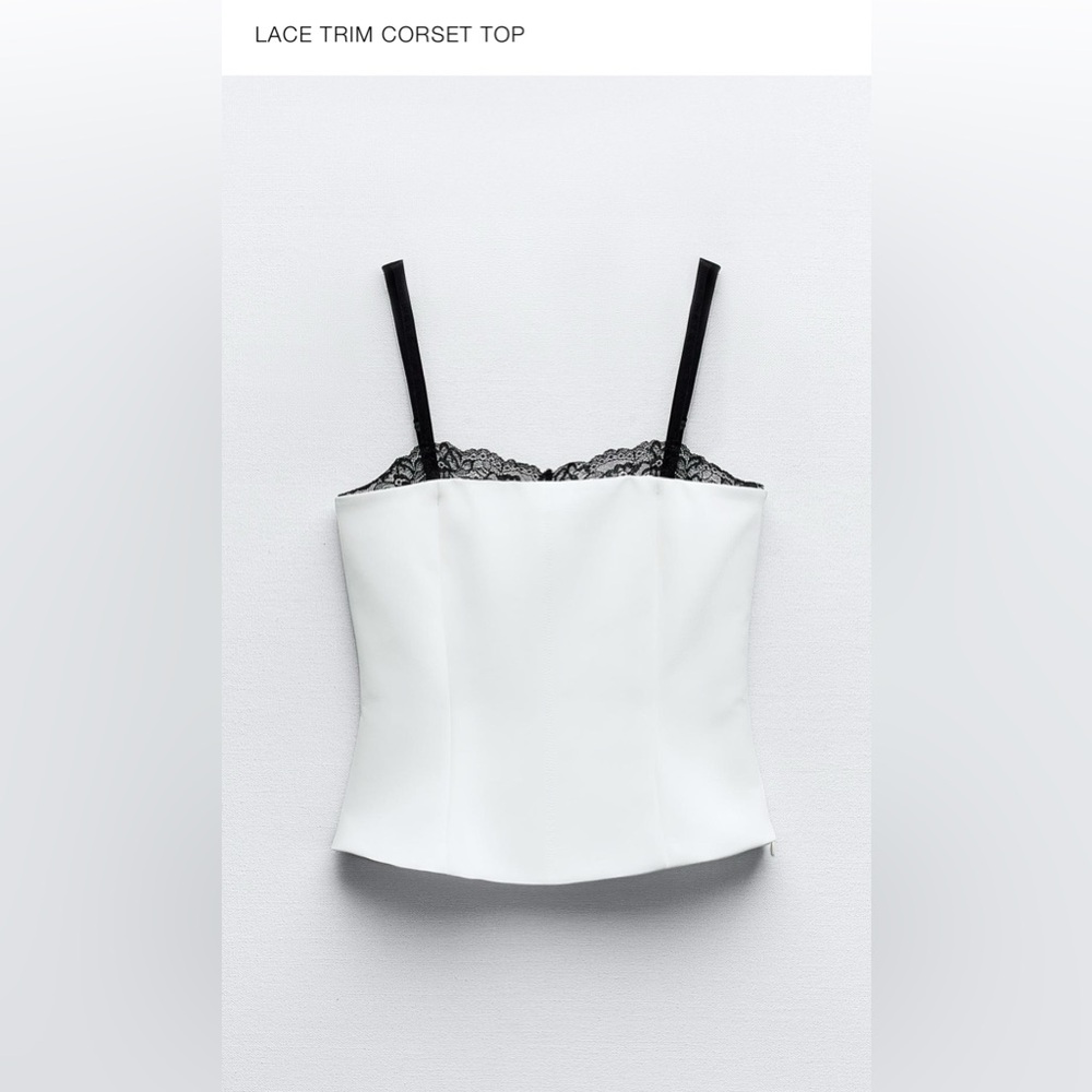 Zara lace trim corset top